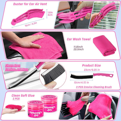 34PCS Car Detailing Brush Set, Car Detailing Kit, Car Detailing Brushes, Car Cleaning Kit, Car Windshield Cleaning Tool, Professional Car Care kit - Car Wash Brush kit for Interior Exterior Wheels