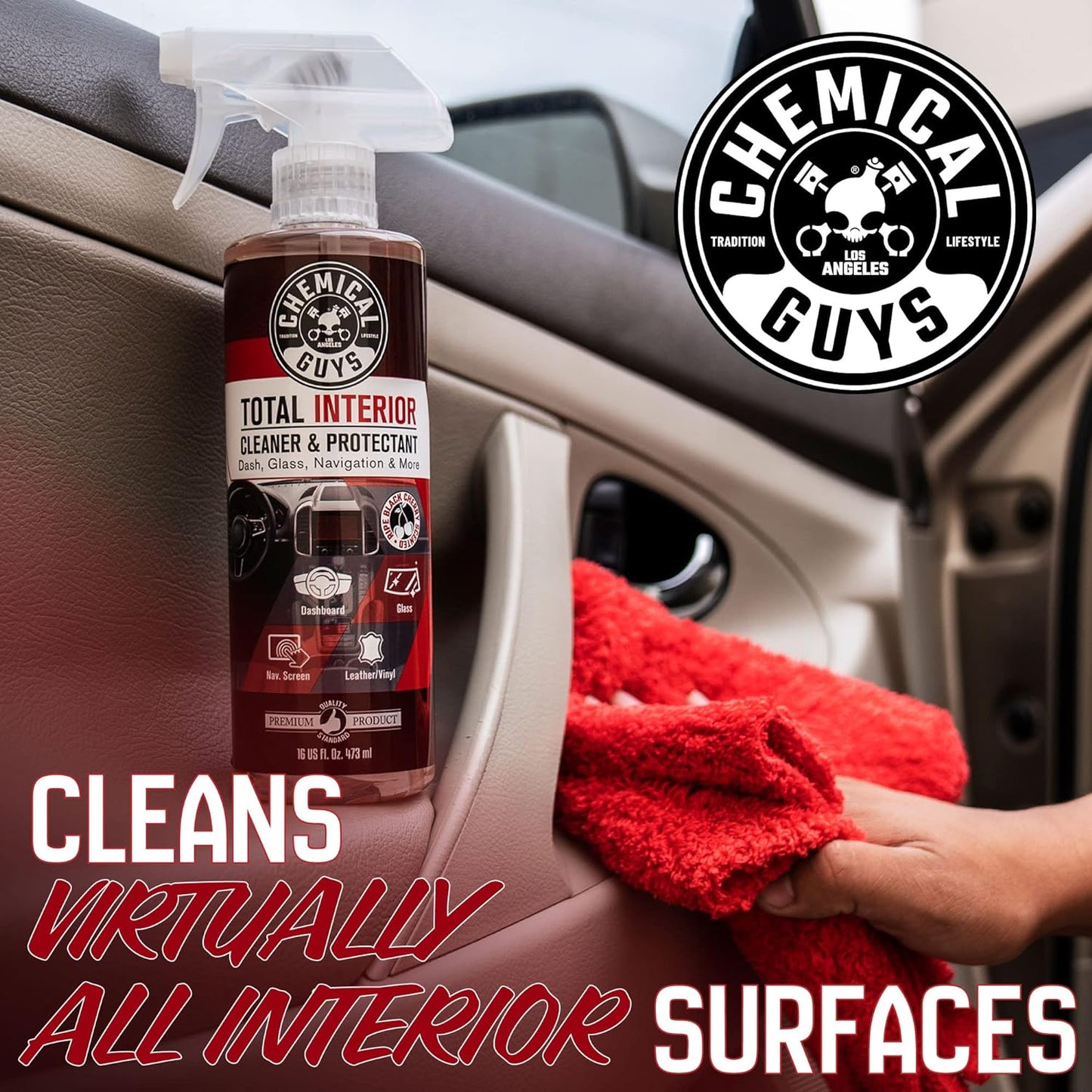 Chemical Guys Total Interior Cleaner Variety Kit With Storage Bag New Car And Black Cherry Scents Microfiber Towels Giftable Car Care Set