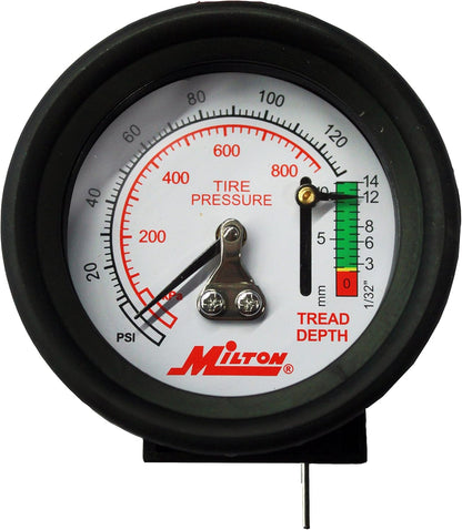 Milton (S-934) Dial Tire Pressure Gauge - Single Head Tire Tread Depth Gauge