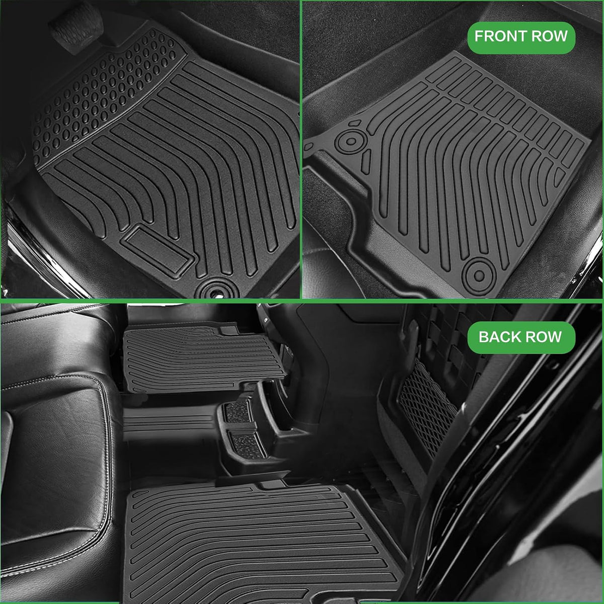 All Weather Floor Mats for 2016-2019 Chevy Cruze (No Fit 2016 Cruze Limited), Chevy Cruze Floor Mats, 1st and 2nd Maximum Coverage, 3D Waterproof TPE Rubber Protector Car Mats Full Set Liners