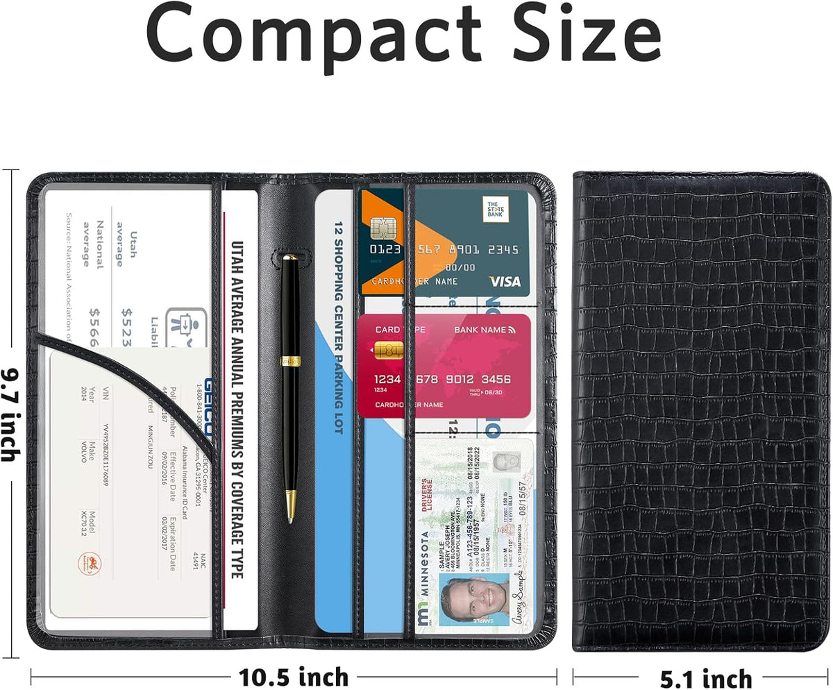CoBak Car Registration and Insurance Holder - Vehicle Glove Box Car Organizer,Auto Truck Comparment Accessories Case with Magnetic Closure for Driver License,Cards - Colors A