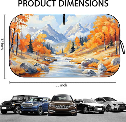 Windshield Sun Shade - Windshield Sun Shade Foldable Offers Ultimate Protection for Car Interior UV Protection Car