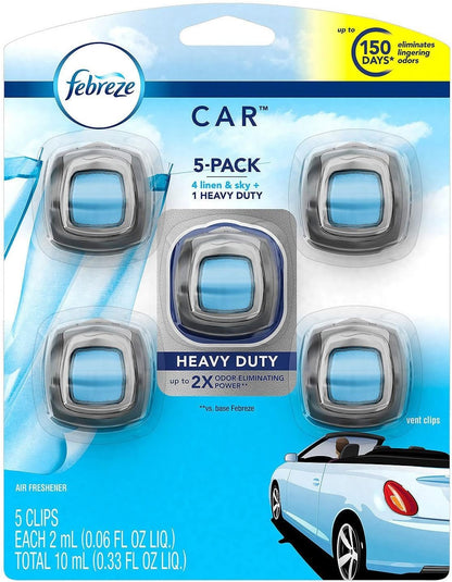 Febreze Car Vent Clips Air Freshener Smoke Odor Eliminator, Citrus Scent 2 Pack