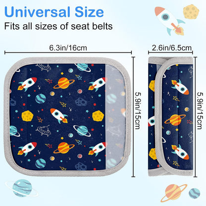 Seat Belt Cover Pad for Baby, Soft Seatbelt Cushion Covers for Kids 2Pcs Car Seat Strap Shoulder Pads for All Car Seats, Stroller, High Chair,Blue Dinosaur