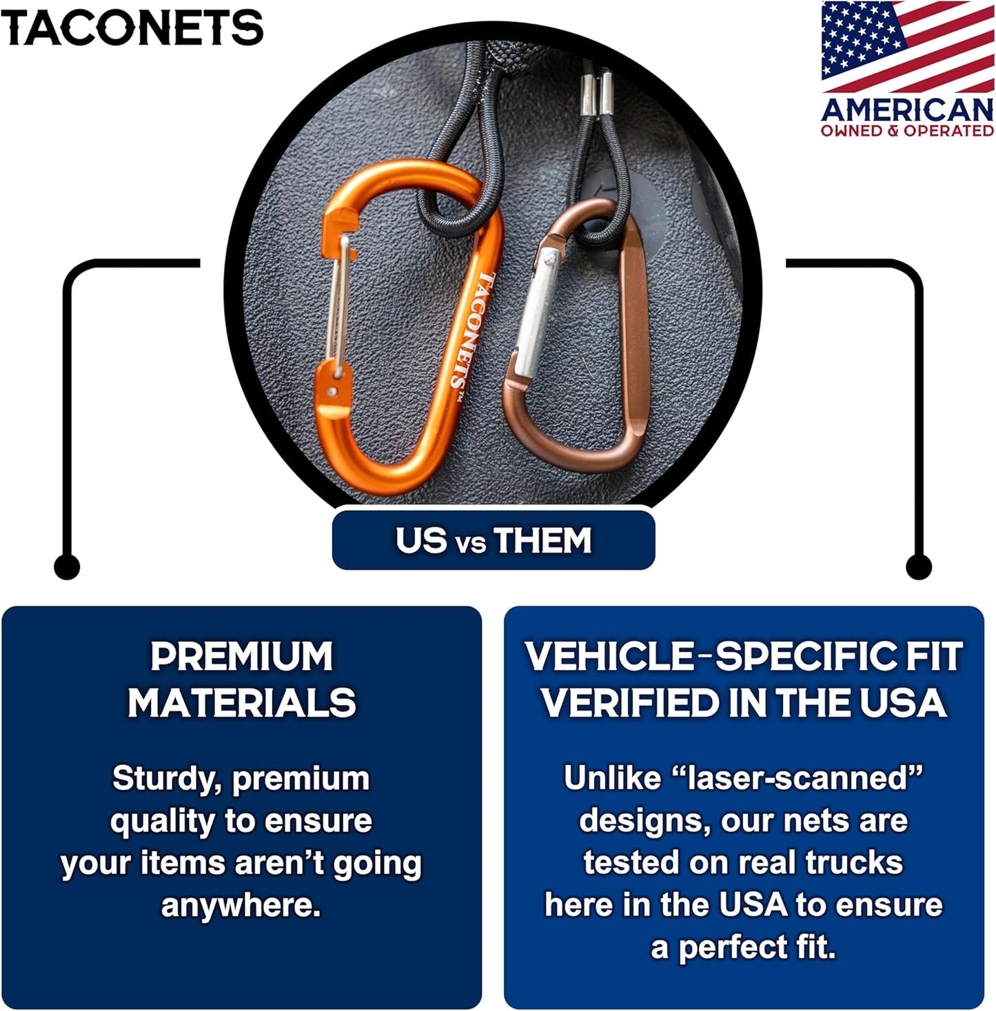 TacoNets Envelope Cargo Net for GMC Sierra & Chevy Silverado - Fits 2013-Current - Upgraded 5mm Bungee - Integrated Storage Bag - Heavy Duty Carabiners - Designed in USA