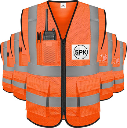 TICONN Reflective Safety Vest High Visibility Class II Mesh Vest for Women & Men Meets ANSI Standards