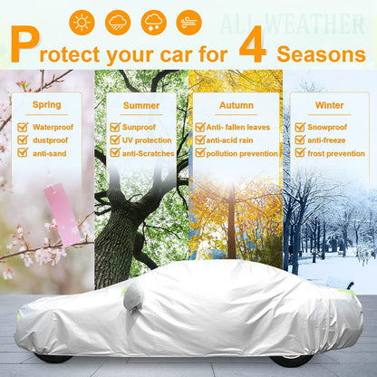 Car Cover, SUV Waterproof Car Covers for Automobiles All Weather Season UV Hail Protection Snowproof Full Car Cover, Outdoor Full Cover Universal Fit SUV Up to 190’’