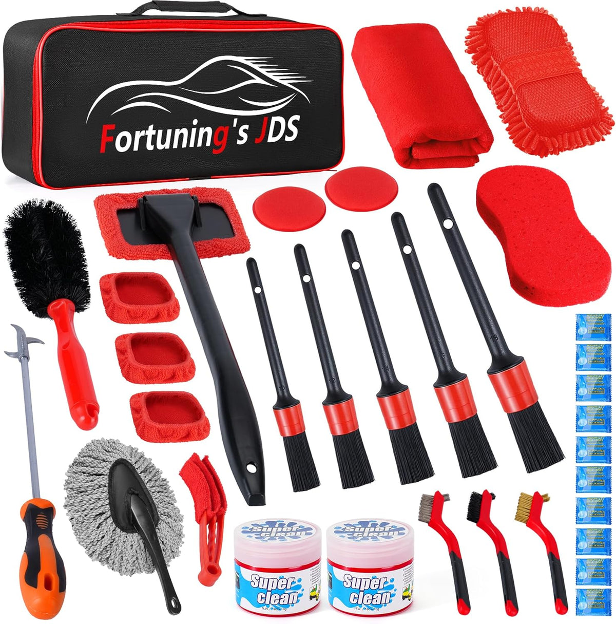 34PCS Car Detailing Brush Set, Car Detailing Kit, Car Detailing Brushes, Car Cleaning Kit, Car Windshield Cleaning Tool, Professional Car Care kit - Car Wash Brush kit for Interior Exterior Wheels