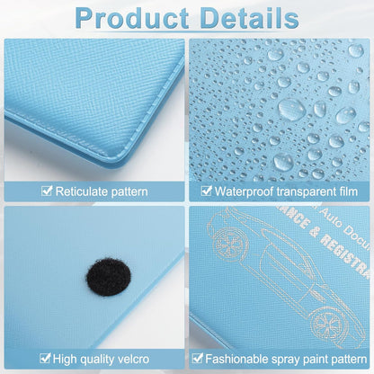 UYYE Car Registration and Insurance Card Holder, Vehicle Glove Box Car Organizer, Interior Car Accessories for Documents, Cards, License - 2 Pack