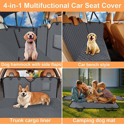 Mancro Dog Car Seat Cover for Back Seat, 2026 Upgraded 600D Heavy Duty Waterproof & Scratch-Resistant Dog Hammock for Car, Back Seat Pet Cover for Dogs with Sedan, Trucks and SUVs, Standard, Black