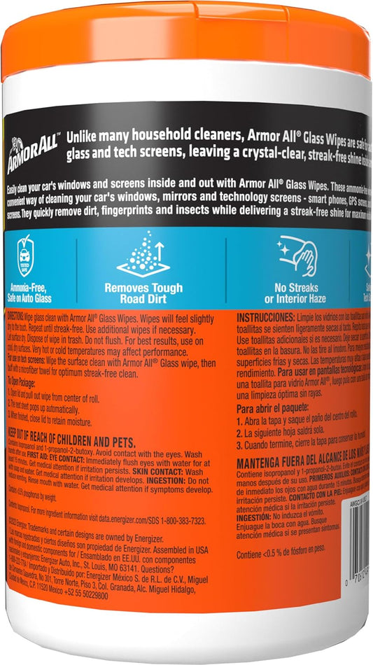 Armor All Car Cleaning Wipes 90-Count - Convenient Car Interior, Dashboard, Leather, Fabric & Vinyl Wipes, Gift for Car Lovers