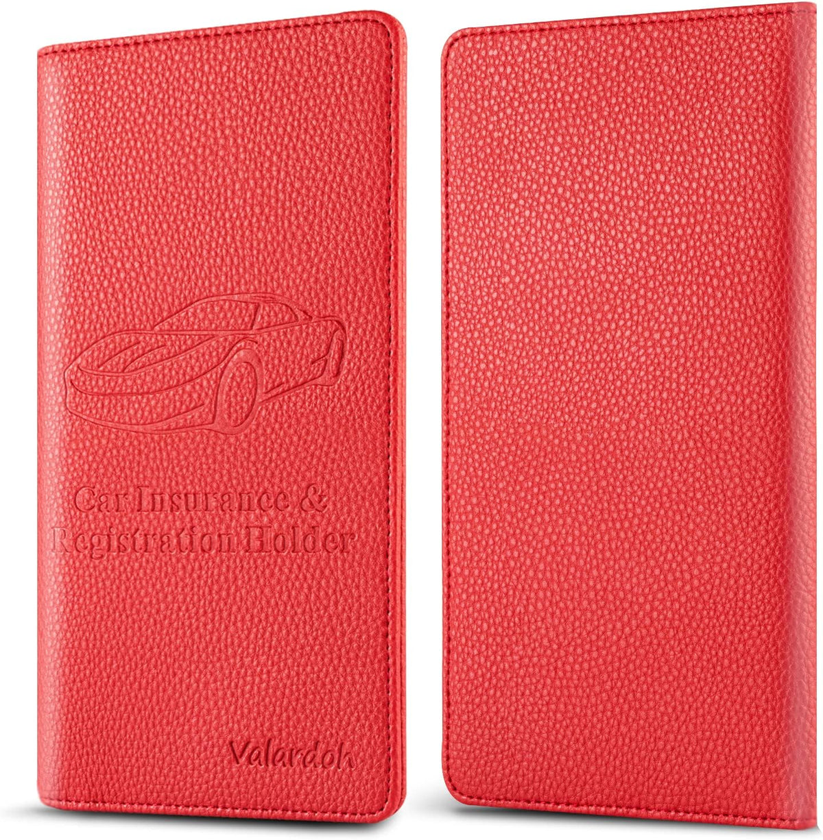 Valardoh Premium Car Registration and Insurance Card Holder, Car Document Holder for Cards, Driver License & other Essential Documents (Pink)