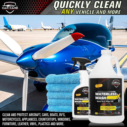 Waterless Wash X-Car Detailing Without Water (128 oz Gallon) Quick Detailer for Any Vehicle-Wash in Your Garage, at Work, or Anywhere-Spray On & Wipe Off