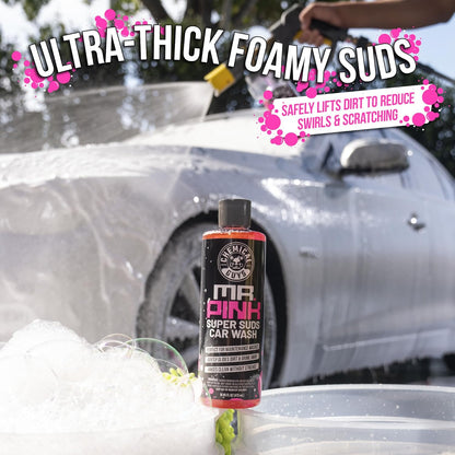 Chemical Guys Mr. Pink Car Wash Soap - 16 oz Super Suds Foaming Car Wash Soap for Cannon, Blaster, or Bucket Washing - pH Balanced, Safe on Wax, Sealant, Ceramic, and Clear Coat Finishes