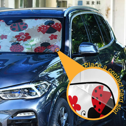 Black Leopard Car Windshield Sun Shade Animal Skin Print Foldable UV Ray Sun Visor Protector Sunshade to Keep Your Vehicle Cool (51" x 27.6")
