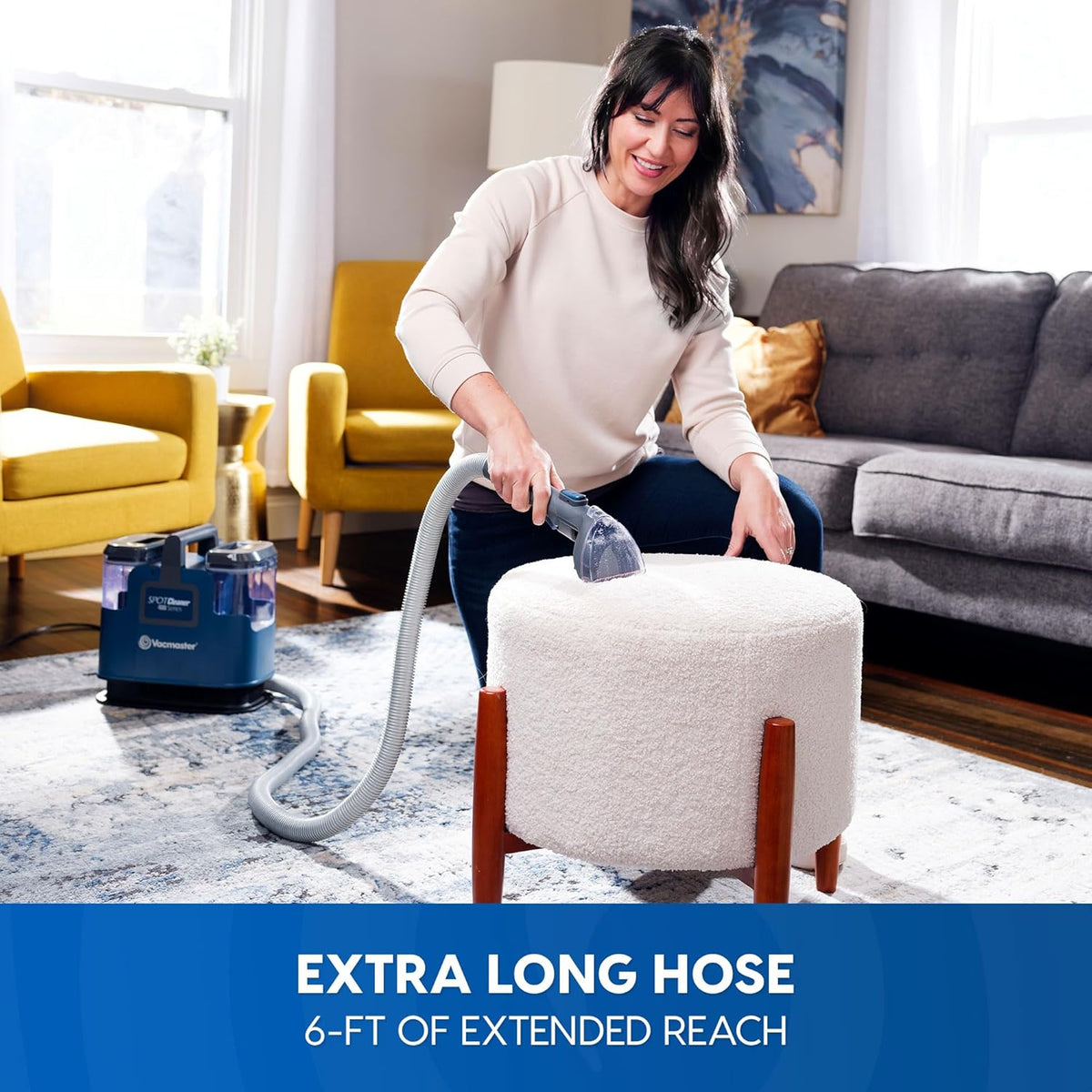 Vacmaster SCB301 400 Series Portable Carpet & Upholstery Spot Cleaner Machine, 15Kpa Power Suction with Versatile Tools for Pets, Area Rugs and Couches