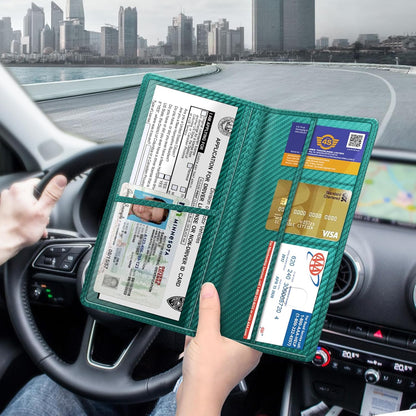 FINPAC Car Registration and Insurance Card Holder, Vehicle Glove Box Card Organizer Wallet Automobile Accessories for License