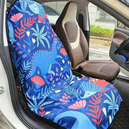 Waterproof Sweating Car Seat Cover for Post Gym Workout, Running, Swimming, Beach and Hiking, Universal Fit Non-Slip Towel Bucket Seat Protector for Cars SUV Trucks, Machine Washable (Grey)