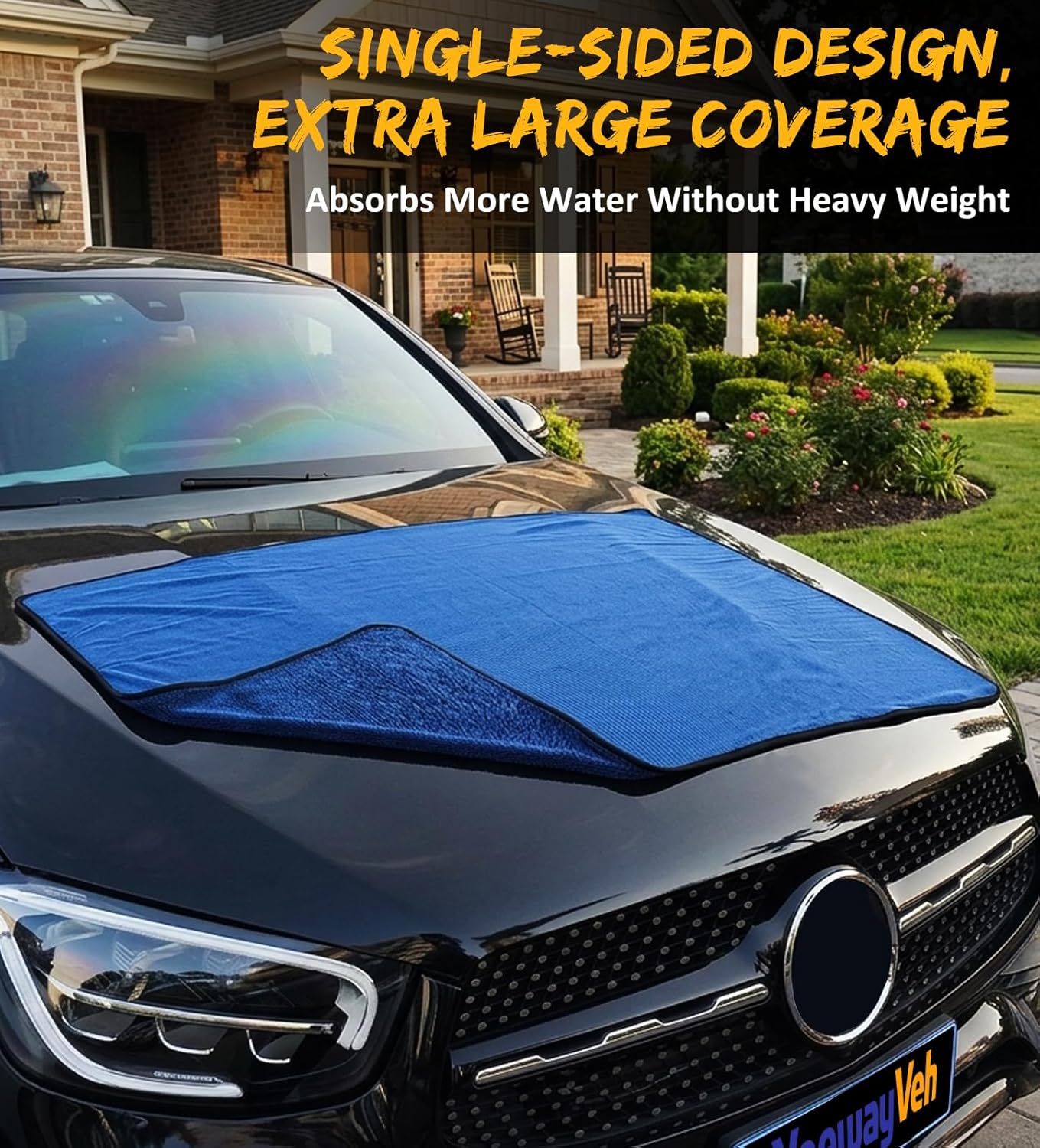 YeewayVeh 'Agile Giant' Car Drying Towel, 28x36 Inch Quick Car Wash Drying Towels, 1400 GSM Super Absorbent, Double Sided Microfiber Towels for Cars Effortless & Scratch-Free Detailing, Green