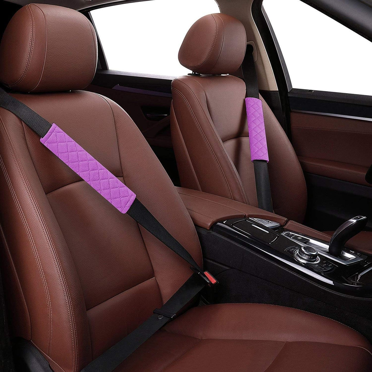 4 Pack Universal Car Seat Belt Pads, Adult Seat Belt Shoulder Strap Covers Harness Pad for Car/Bag,Soft Comfort Helps Protect You Neck Shoulder from The Seat Belt Rubbing（Black）