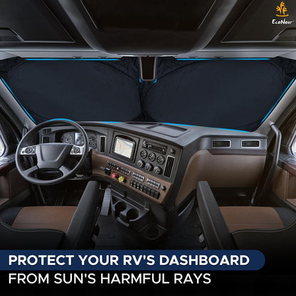 EcoNour Car Windshield Sun Shade | 2025 Upgraded Innovative No-Light-Pass Technology for Maximum Coverage | Foldable Sun Shade Keeps Your Vehicle Cool | Must-Have Car Accessories | Small (59" x 29") - Colors I