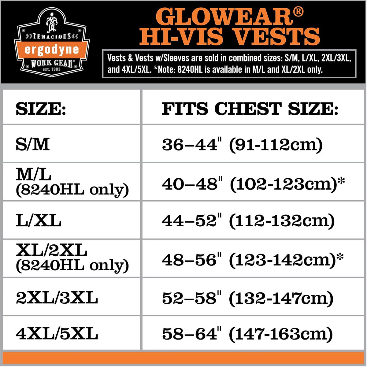 Ergodyne GloWear 8010HL Non-Certified High Visibility Vest, One Size, Orange