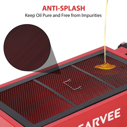 Garvee 20 gal Oil Drain Pan Oil Drain Tank, 76 L Low Profile Oil Drain Pan, Large Capacity Oil Change Pan with Manual Pump & T Foldable Hand and Wheels, 8 ft Hose Oil Drain Cart for Car, SUV, Trucks