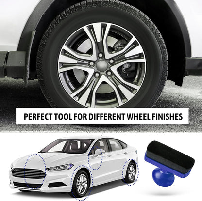 BABYSHEEP Car Tire Shine Applicator,Large Vegan Tire Shine Brush - Automotive Tire Dressing Applicator Brush with Storage Stand for Tire Detailing & Car Wash Kit, Black, 3.6 Inch Length (Black)