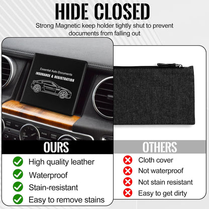 REGUICORP Registration and Holder, 4-Pack and Registration, Auto Essential Holder, Interior Accessories Fit Most, Trucks and SUVs, Men & Women