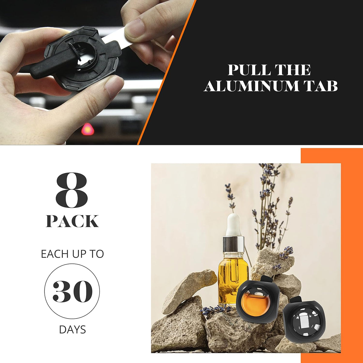 DRIVEJOY Car Air Freshener Vent Clips, 8 PK, 6 Ocean, 2 New Car Scent, Long Lasting Air Fresheners for Men & Women, Up to 240 Days, Odor Eliminator