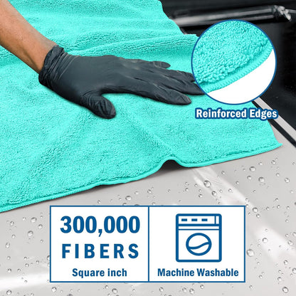HOMEXCEL Professional Large Microfiber Car Drying Towels 2 Pack, Lint Free, Scratch Free, Highly Absorbent Drying Towel for Cars, SUVs, RVs, Trucks, and Boats,31" x 24",Grey