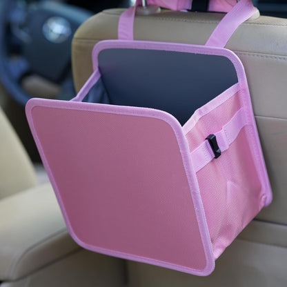 Ginsco 3 Gallons Open-Top Car Trash Can, Large Capacity Hanging Leakproof Car Trash Bag with Water-proof PEVA Liner, Stand Trash Bag for Cars Foldable Storage Bag for Cars SUV Truck RV Black