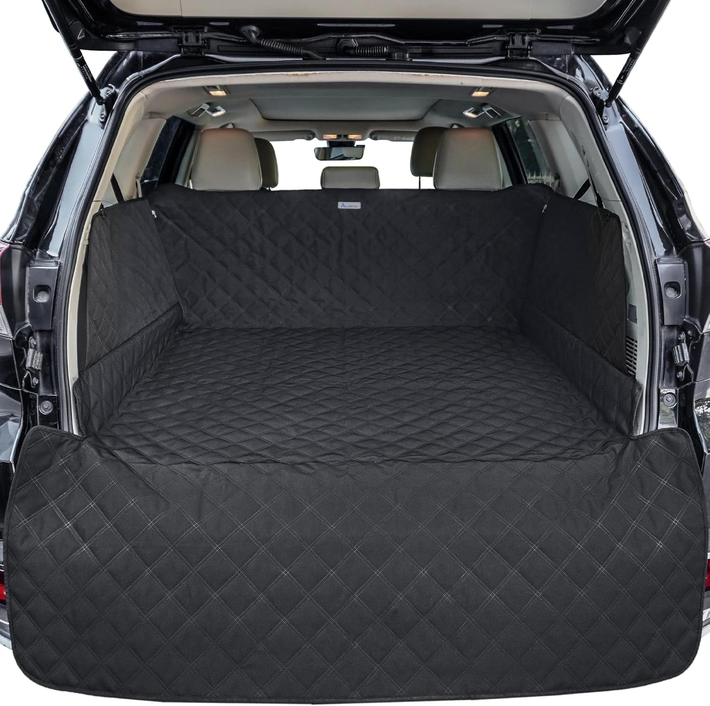 ALLANSING SUV Cargo Liner for Dogs - Heavy-Duty 900D Oxford Waterproof Pet Cargo Protector with 3-Sided Zippered All-Round Protection & TPU Suction Cups, Fits Compact SUVs