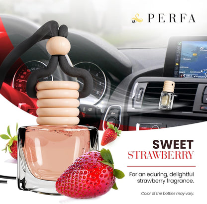 Fresh Linen Car Air Freshener | Hanging Car Freshener with Vent Clip | Long Lasting Fragrance, Slow-Release Aroma Technology, Adjustable Scent Intensity | Scented Interior Accessories by Perfa