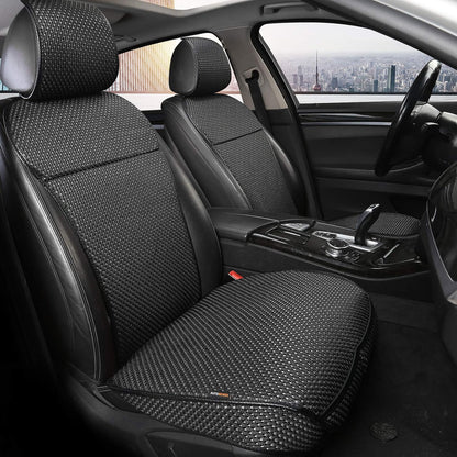 Auto Newer Luxury Breathable Car Seat Cover Fit Four Seasons, Universal Front of Car Seat Cushions, Bottom Seat Covers of Full Wrapped Edge,Universal Fit for 95% Cars,SUV,Pickup(Beige，2PCS)