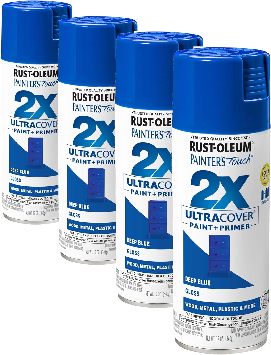 Rust-Oleum 334029 Painter's Touch 2X Ultra Cover Spray Paint, 12 oz, Gloss Clear - Colors A