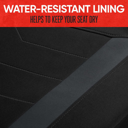 Motor Trend AquaShield Waterproof Front Seat Covers, Black Seat Covers for Cars – Neoprene Front Car Seats Cover, SUV Seat Covers Protector - Car Interior Cover for Auto, Trucks, & Dog Owners
