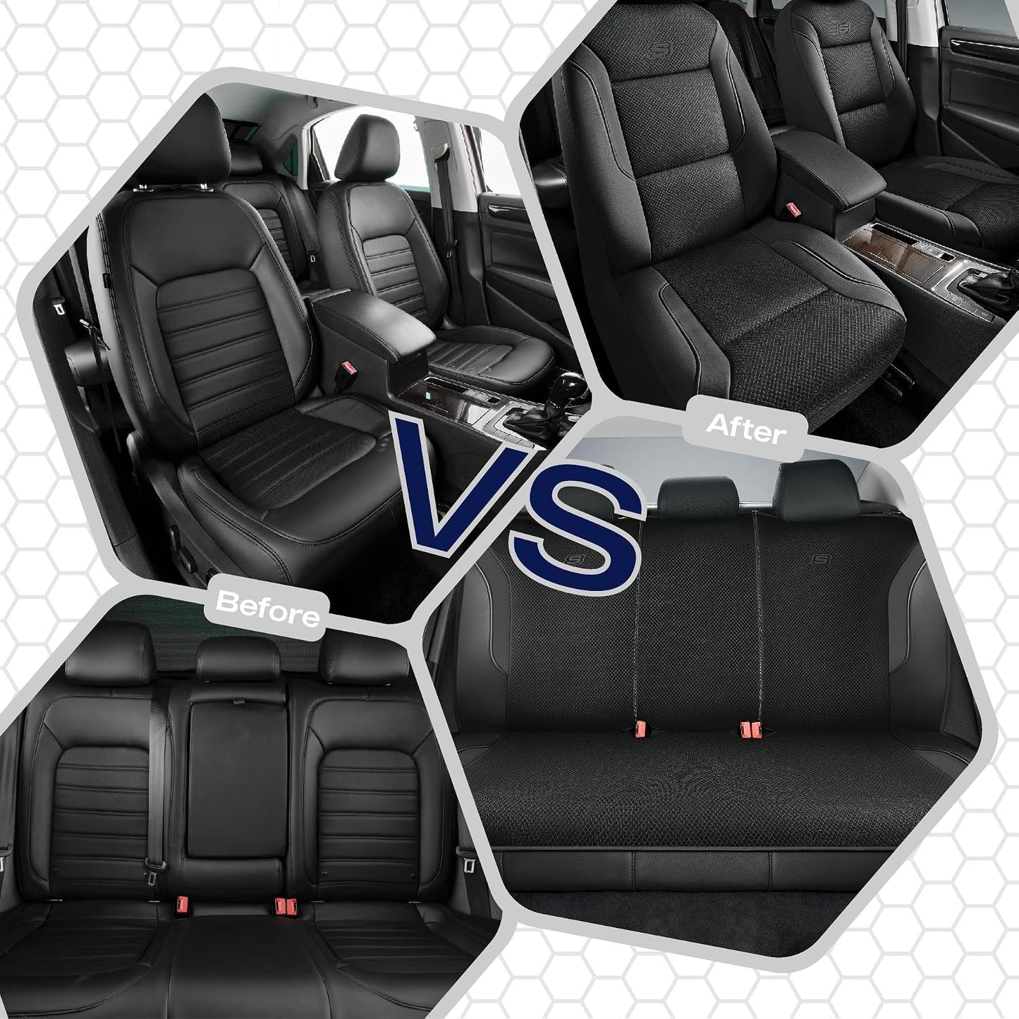 Skechers Memory Foam Seat Covers, Air Cool Mesh Thick Car Seat Covers, Car Seat Covers Front Seats Airbag Compatible, Universal Automotive Comfort for Most Cars, Vans, Trucks, SUV,Black