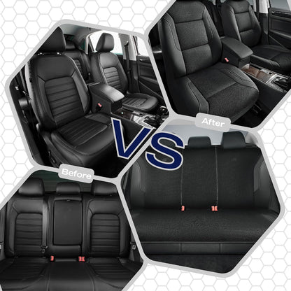 Skechers Memory Foam Seat Covers, Air Cool Mesh Thick Car Seat Covers, Car Seat Covers Front Seats Airbag Compatible, Universal Automotive Comfort for Most Cars, Vans, Trucks, SUV,Black