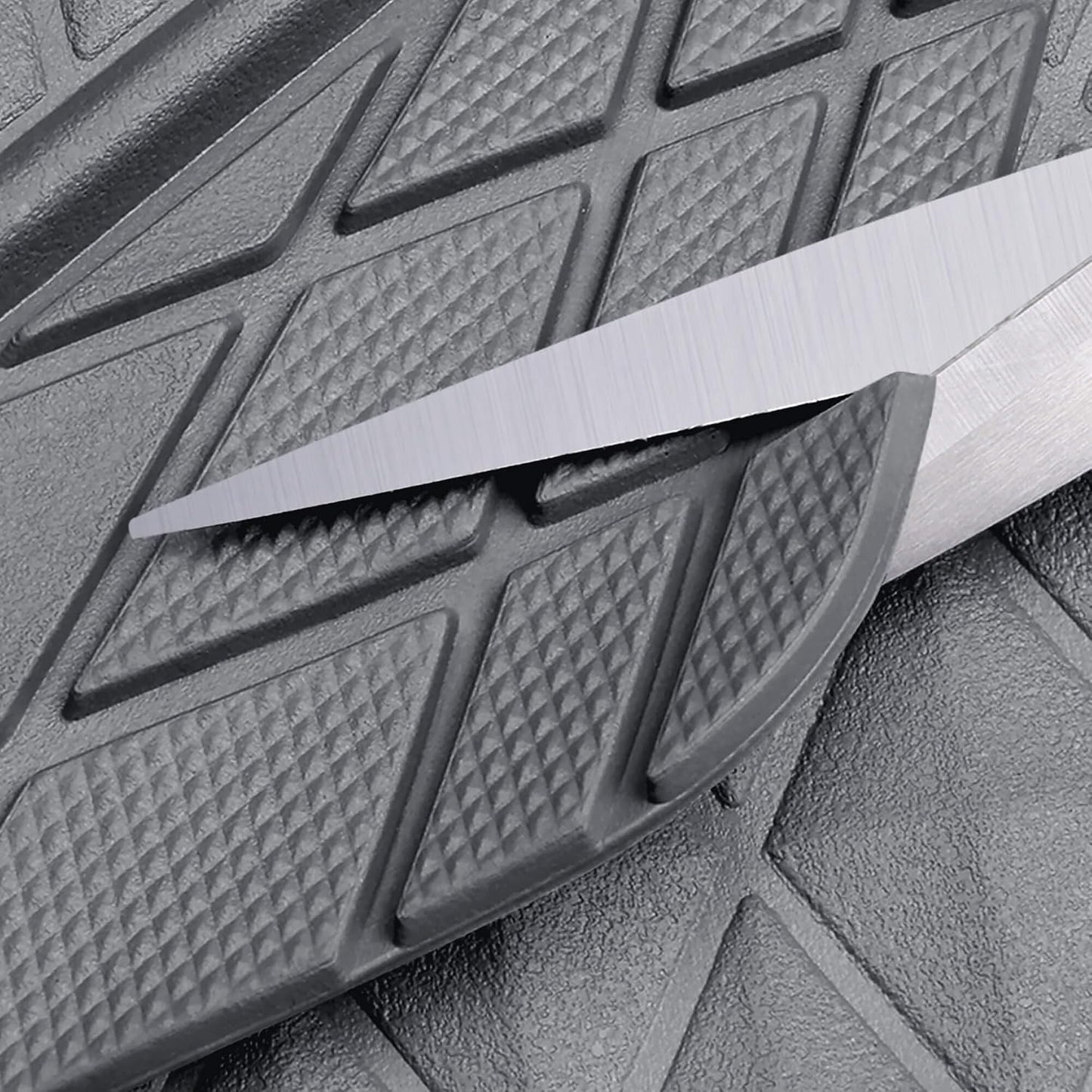 CAR PASS Black Rubber Car Mats, All-Weather Floor Mats Full Set Durable Anti-Slip 3D Rhombus Waterproof Automotive Pad Trim to Fit Liner Universal Fit for Sedan SUV Truck Van, 4 Pcs All Black Rubber