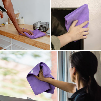 MR.SIGA Microfiber Cleaning Cloth, All-Purpose Microfiber Towels, Streak Free Cleaning Rags, Pack of 12, Grey, Size 32 x 32 cm(12.6 x 12.6 inch)