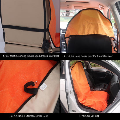 Car Seat Cover Protector Front Seats,for Gym Workout,Running,Swimming,Beach and Hiking,Waterproof Sweat Towel Bucket Seat Covers for Cars SUV Trucks (Black, 1Pcs)