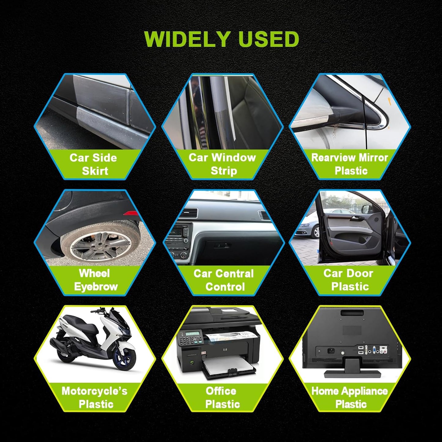 FOLLOWIN Plastic Restorer for Cars, Professional Ceramic Trim Restorer for Black Plastic Trim Restoration, Non Greasy Formula, Streak Free Finish to Plastic, Rubber & Vinyl on Truck, SUV and RV, 30ml