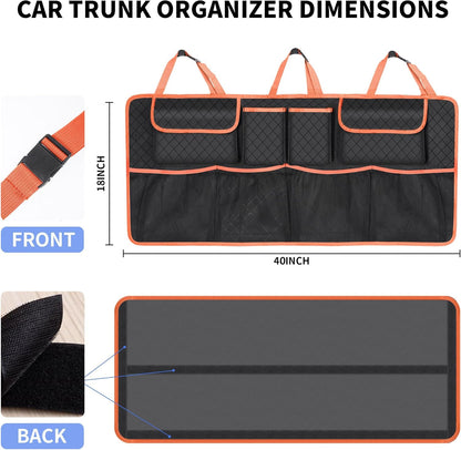 Car Trunk Organizer and Storage, Large Capacity Backseat Hanging Storage Accessories, Backseat Car Organizer for SUV/MPV/Truck (Black)
