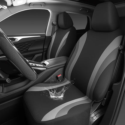 CAR PASS Line Rider Sporty Front Seat Covers,Gray Car Seat Covers Two Front Seats Only, Airbag Compatible,Universal Fit Sedans,Cars,Vans,SUV,Truck(Black and Gray)