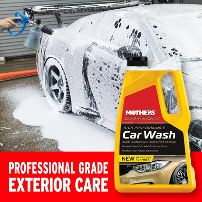 Mothers California Gold High Performance Car Wash, 64 oz. — pH Balanced, Eco-Friendly, Super-Sudsy, Foam Cannon, Safely Cleans Without Stripping Wax, Sealant or Coating, Removes Dirt & Grime (05664)