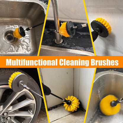 15Pcs Drill Brush Attachment Set, Drill Scrubber Brush Kit Include Soft Drill Wheel Brush, Scrub Pads, Sponge, Drill Cleaning Brush Attachment Set for Car, Bathroom, Tub, Tile, Floor, Grout, Boat