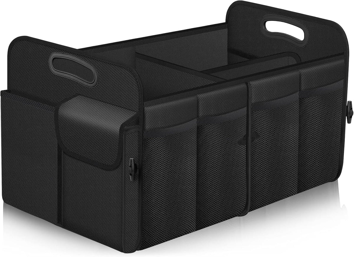 Femuar Car Trunk Organizer with Large Capacity Waterproof Car Accessories for Women & Men, Collapsible Trunk Organizer for Suv/Jeep/Sedan,Tools (Black, Standard)