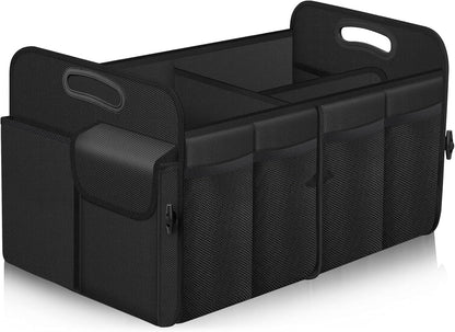 Femuar Car Trunk Organizer with Large Capacity Waterproof Car Accessories for Women & Men, Collapsible Trunk Organizer for Suv/Jeep/Sedan,Tools (Black, Standard)