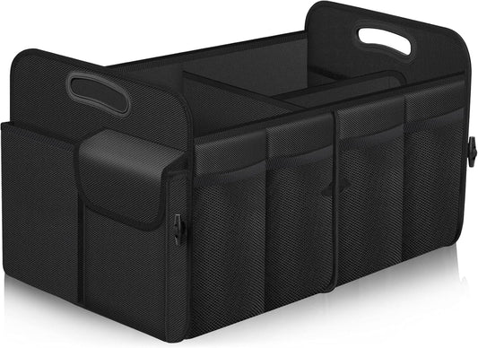 Femuar Car Trunk Organizer with Large Capacity Waterproof Car Accessories for Women & Men, Collapsible Trunk Organizer for Suv/Jeep/Sedan,Tools (Black, Standard)